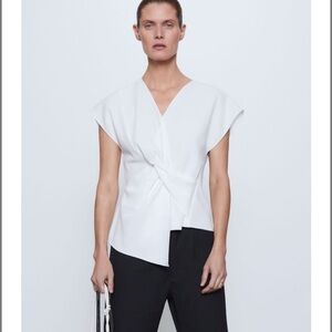 Zara White Blouse with twist